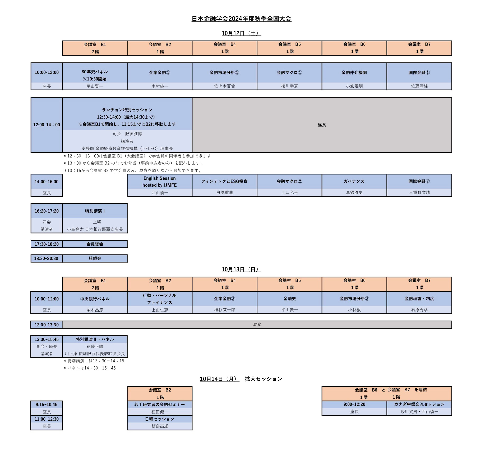 タイムスケジュール
