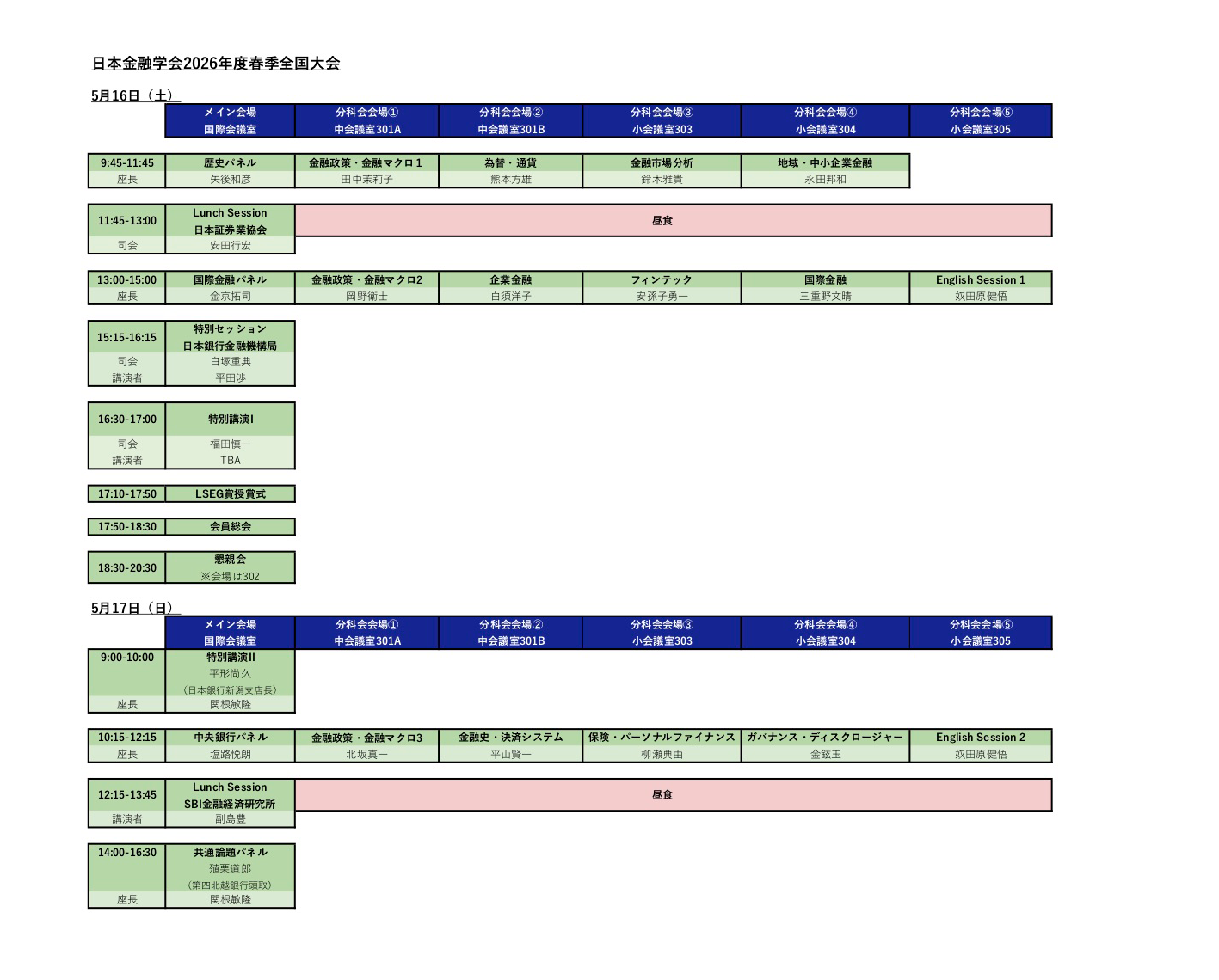 タイムスケジュール