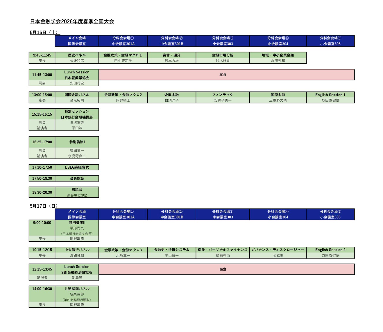タイムスケジュール