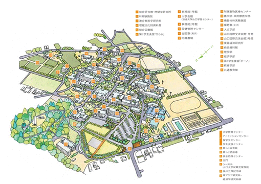 山口大学吉田キャンパスマップ